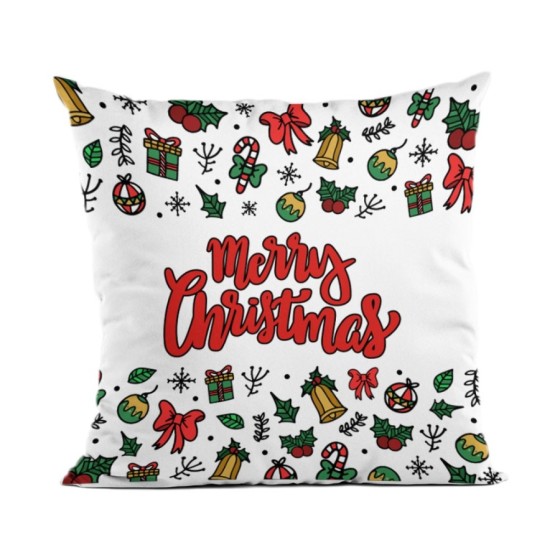 Cuscino merry christmas con accessori natalizi Natale