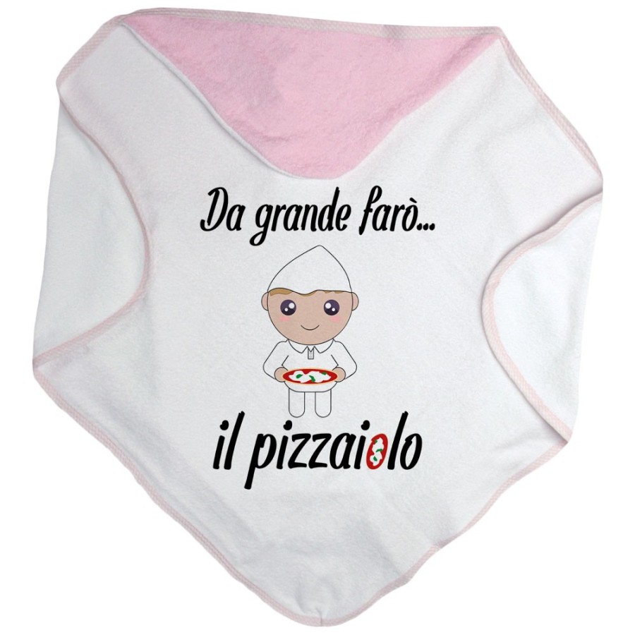 Accappatoio neonato da grande farò il pizzaiolo Da grande farò