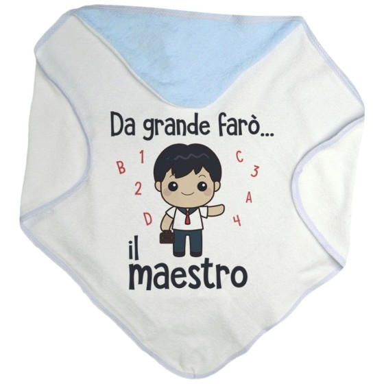 Accappatoio neonato da grande farò il maestro Da grande farò
