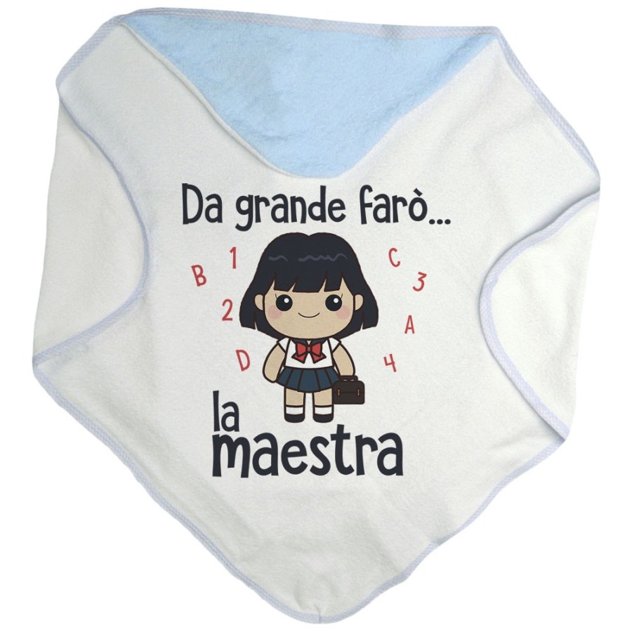 Accappatoio neonato da grande farò il maestro Da grande farò