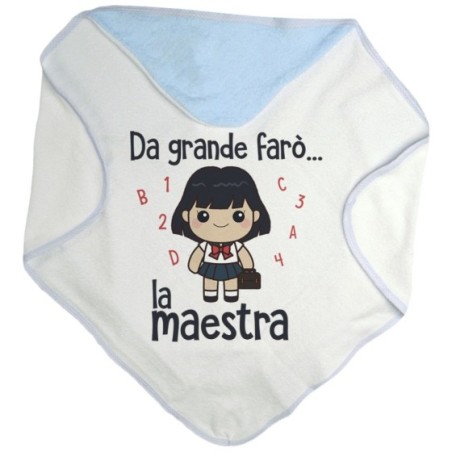 Accappatoio neonato da grande farò il maestro Da grande farò
