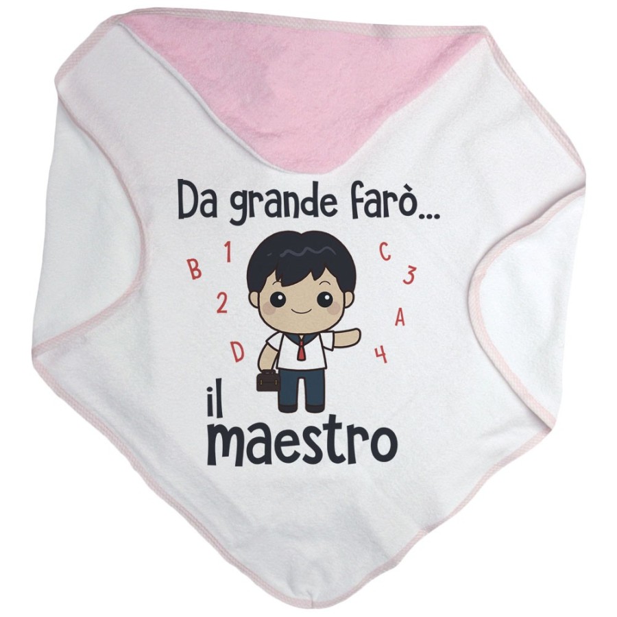 Accappatoio neonato da grande farò il maestro Da grande farò