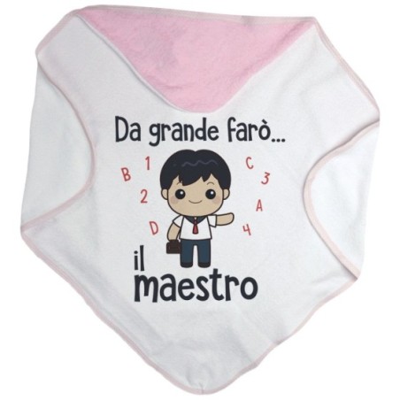 Accappatoio neonato da grande farò il maestro Da grande farò