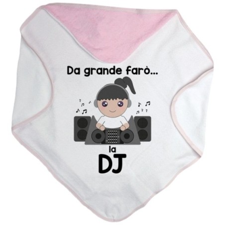 Accappatoio neonato da grande farò il dj