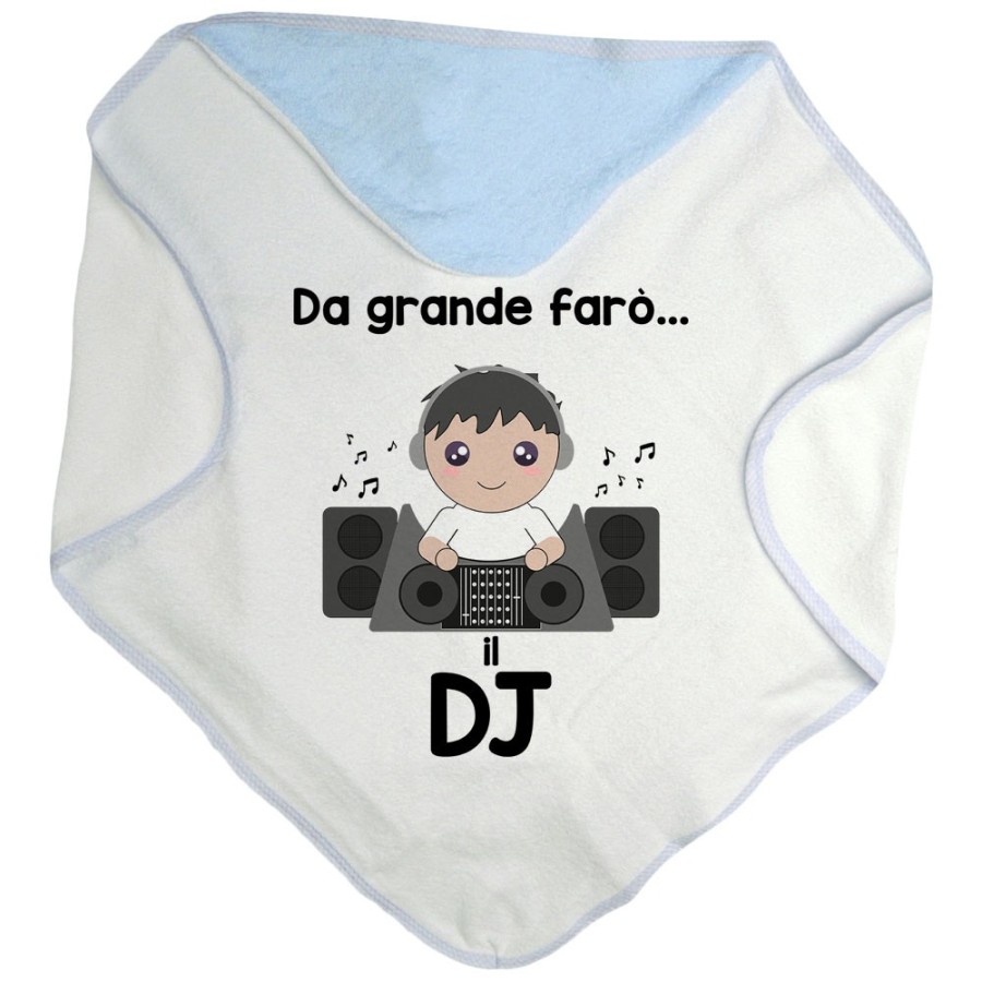 Accappatoio neonato da grande farò il dj Da grande farò