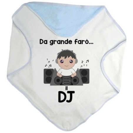 Accappatoio neonato da grande farò il dj Da grande farò