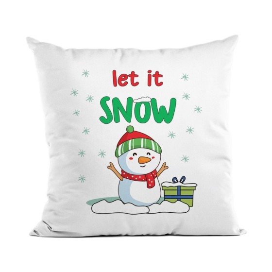 Cuscino pupazzo di neve let it snow Natale