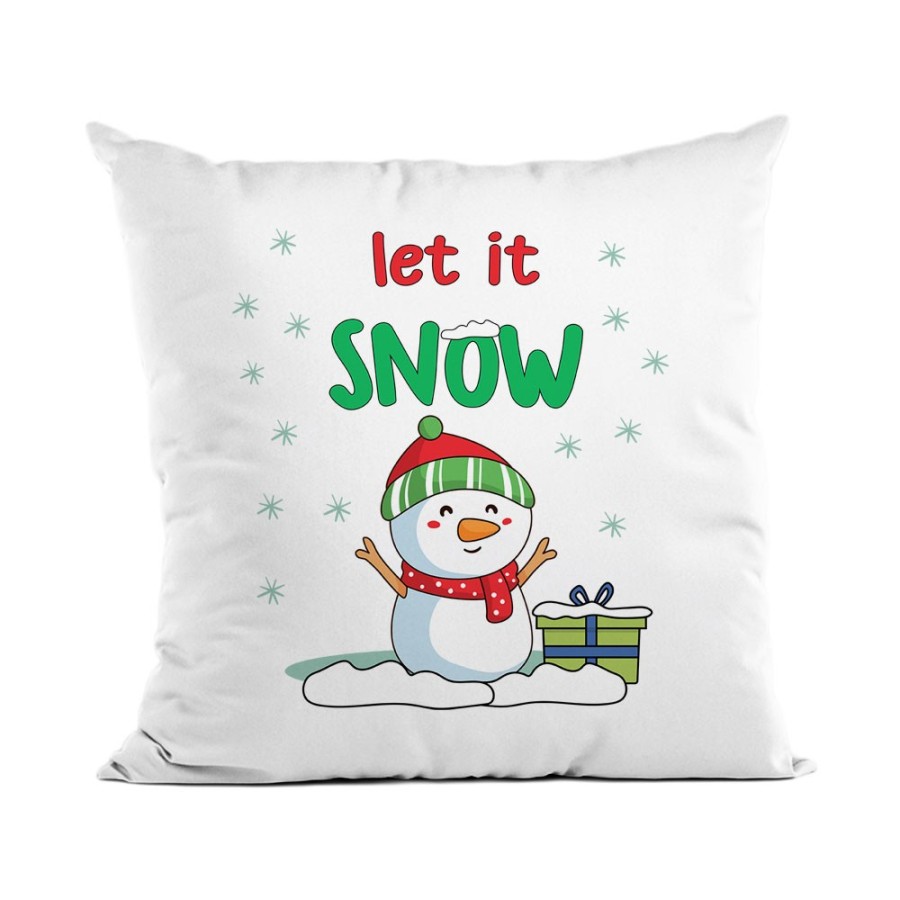 Cuscino pupazzo di neve let it snow Natale