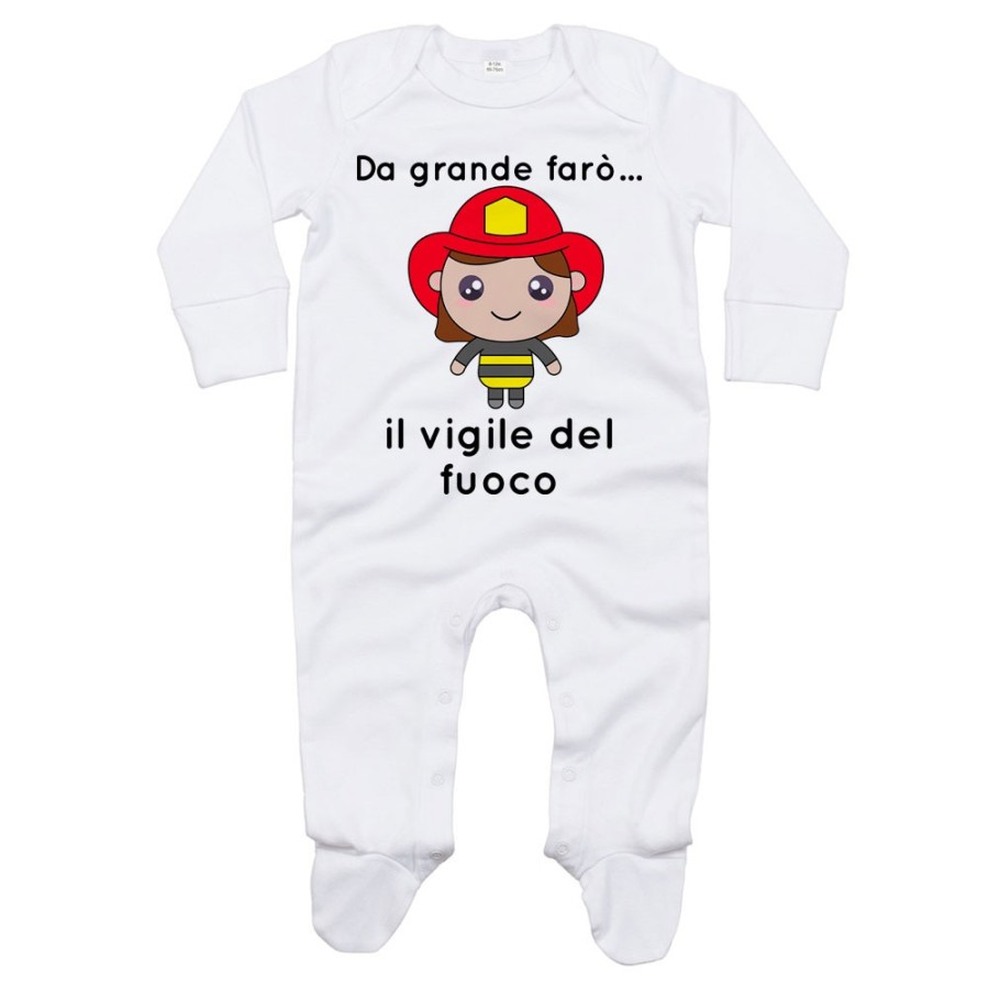Tutina neonato da grande farò il vigile del fuoco Da grande farò