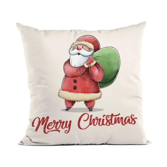 Cuscino merry christmas babbo natale porta i regali Natale