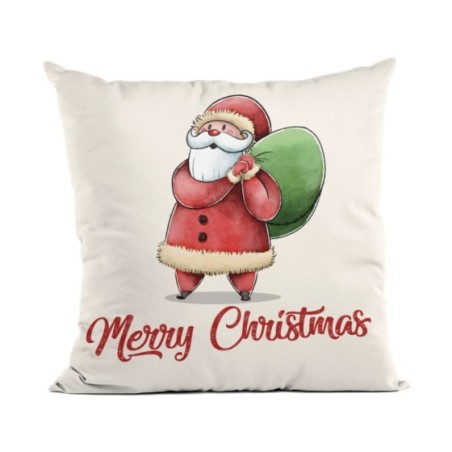 Cuscino merry christmas babbo natale porta i regali Natale