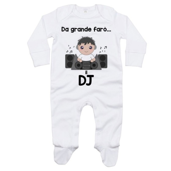 Tutina neonato da grande farò il dj Da grande farò