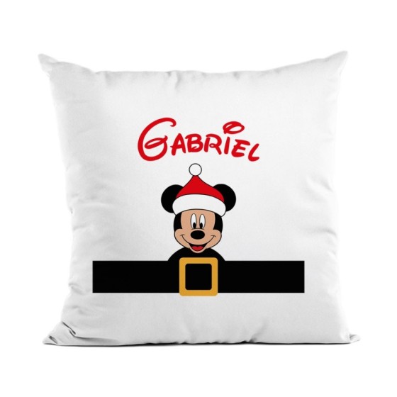 Cuscino personalizzato con nome topolino natalizio Natale