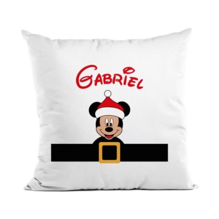 Cuscino personalizzato con nome topolino natalizio Natale