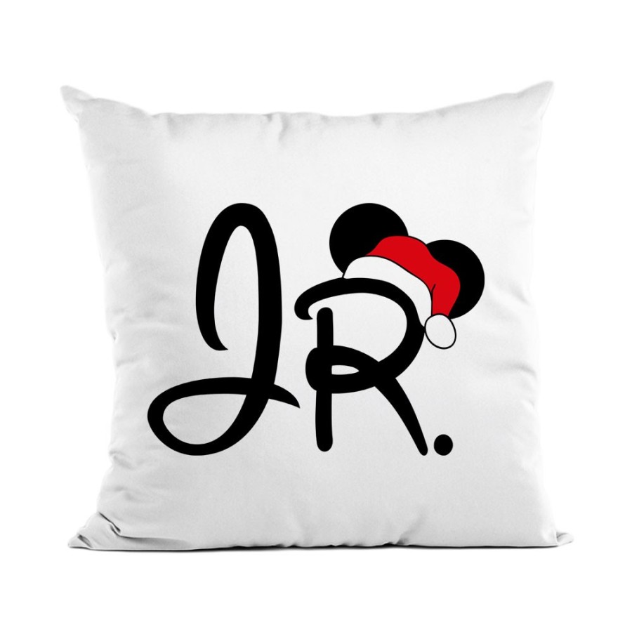 Cuscino personalizzabile con nome jr con cappello natalizio Natale