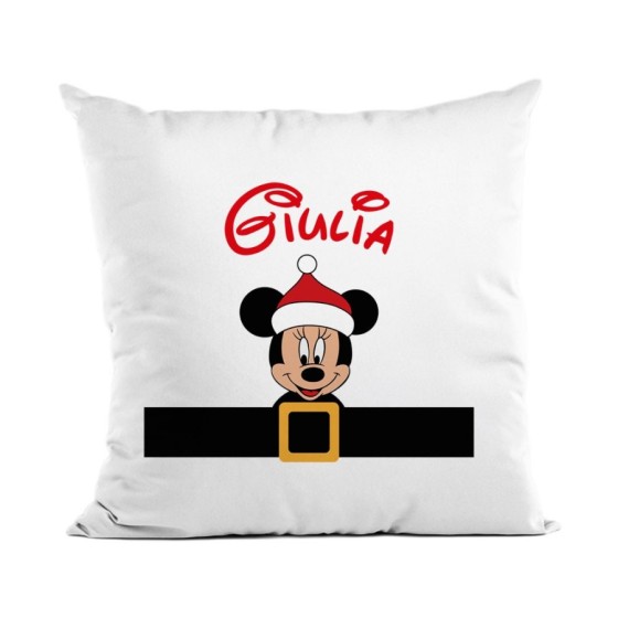 Cuscino personalizzato con nome minnie natalizio Natale
