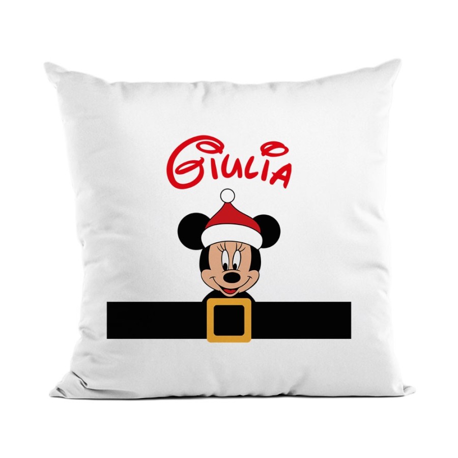 Cuscino personalizzato con nome minnie natalizio Natale