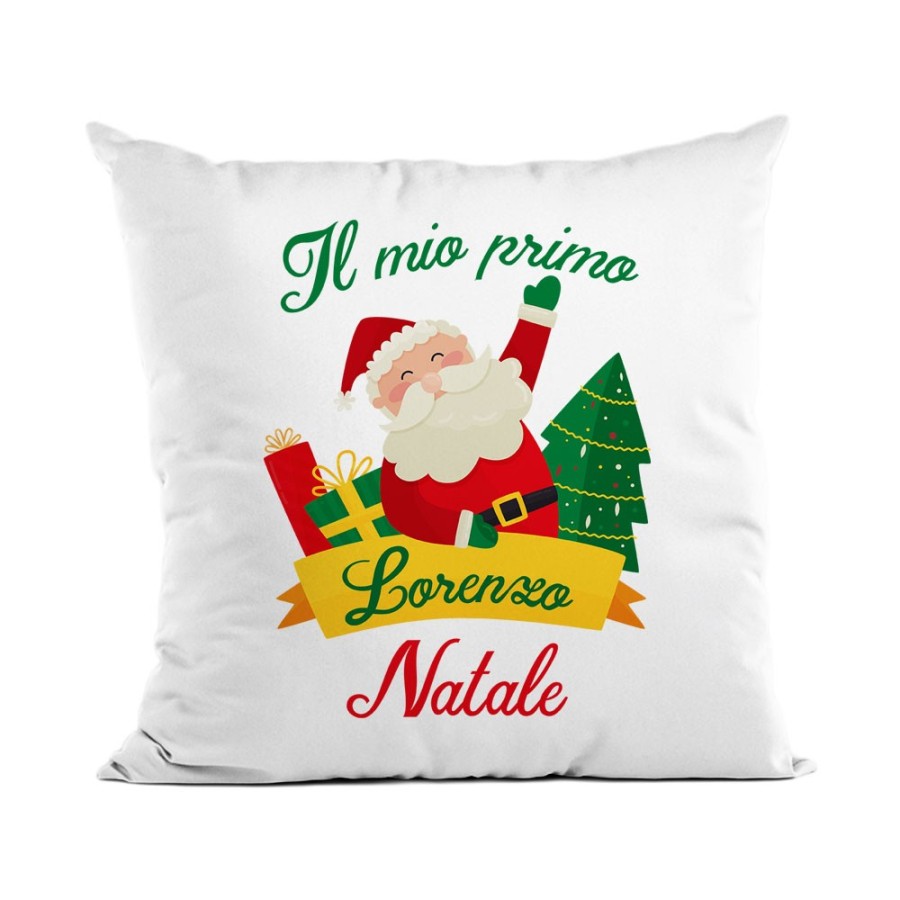 Cuscino personalizzato con nome il mio primo natale con babbo natale Natale