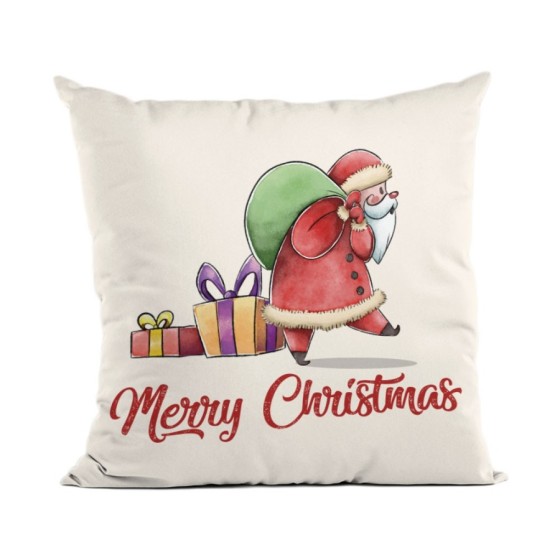 Cuscino merry christmas arriva babbo natale Natale