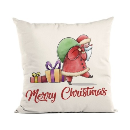 Cuscino merry christmas arriva babbo natale Natale