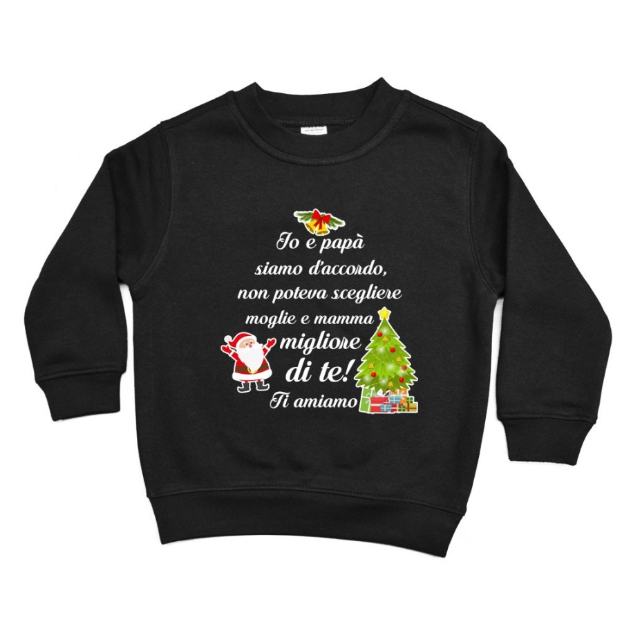 Felpa bambino papà non poteva scegliere mamma migliore di te natale Natale