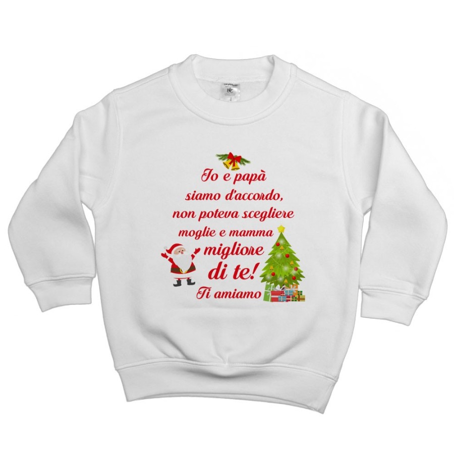 Felpa bambino papà non poteva scegliere mamma migliore di te natale Natale