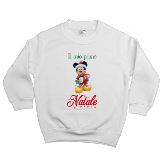 Felpa bambino personalizzabile con nome topolino il mio primo natale Natale