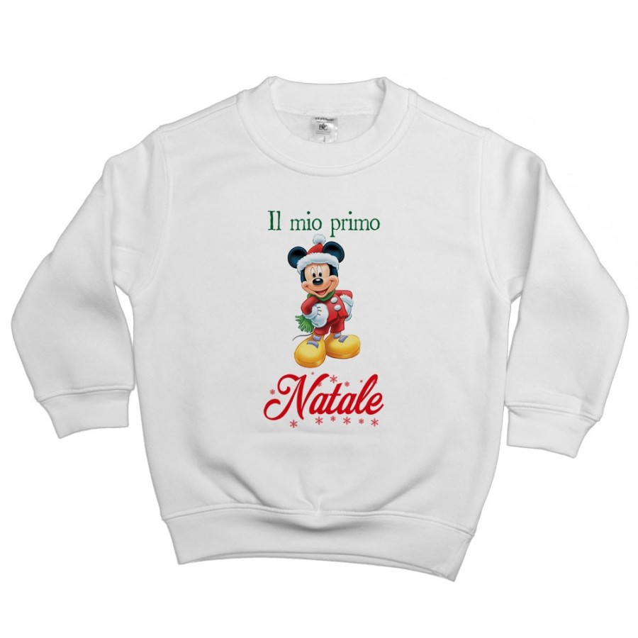Felpa bambino personalizzabile con nome topolino il mio primo natale Natale