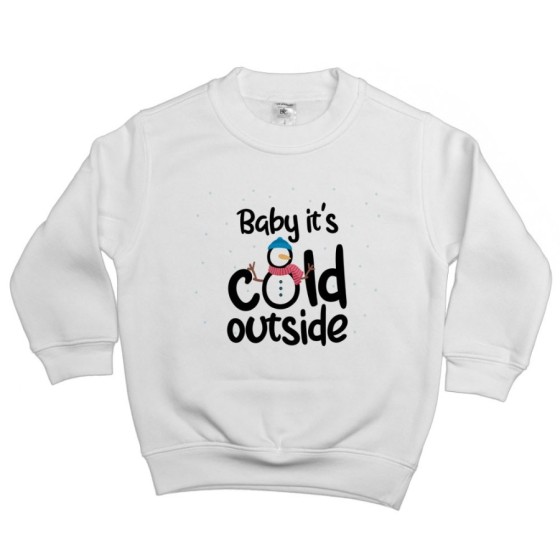 Felpa bambino personalizzabile con nome baby it's cold outside Natale