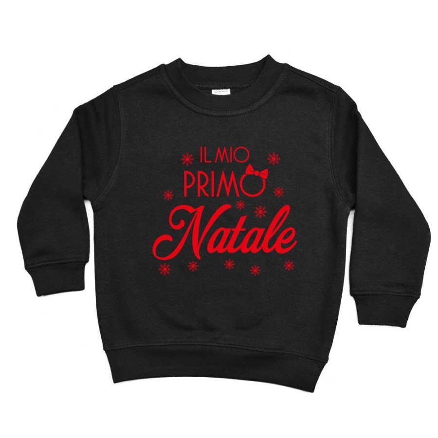 Felpa bambina personalizzabile con nome il mio primo natale con fiocco Natale