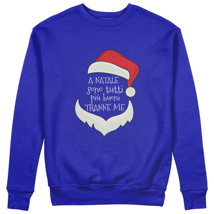 Felpa donna personalizzabile con nome a natale sono tutti più buoni tranne me Natale