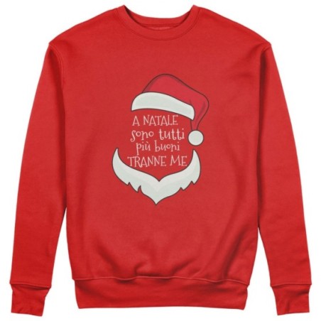 Felpa donna personalizzabile con nome a natale sono tutti più buoni tranne me Natale