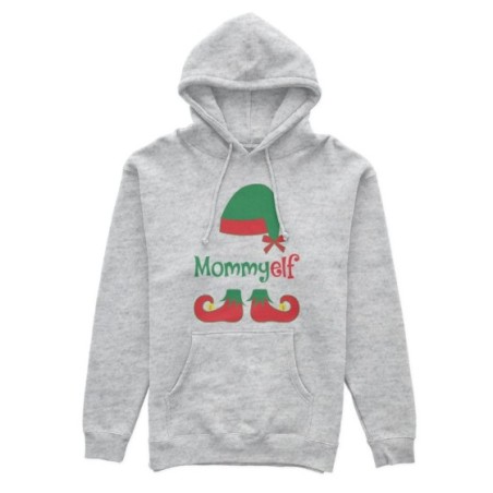 Felpa donna personalizzabile con nome mommy elf Natale