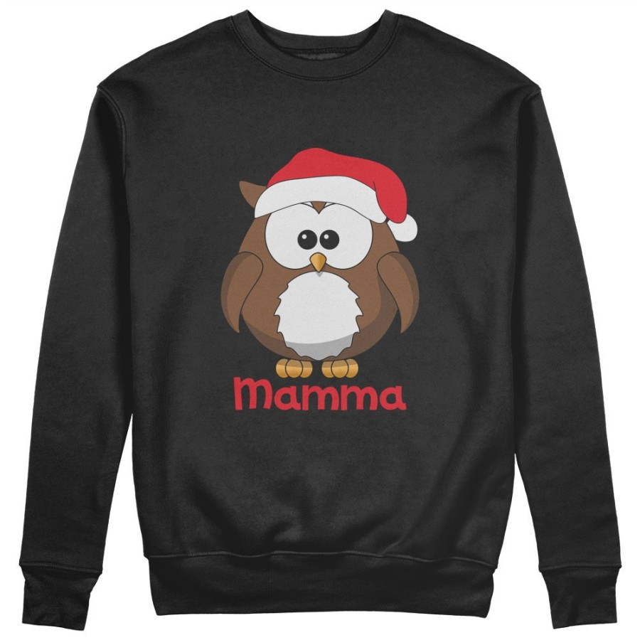 Felpa donna personalizzata con nome gufetta mamma Natale