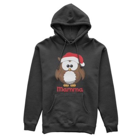 Felpa donna personalizzata con nome gufetta mamma Natale