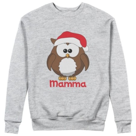 Felpa donna personalizzata con nome gufetta mamma Natale