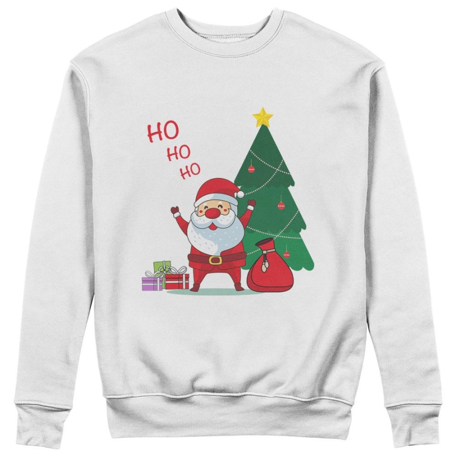 Felpa donna personalizzabile con nome ho ho ho babbo natale con i regali Natale