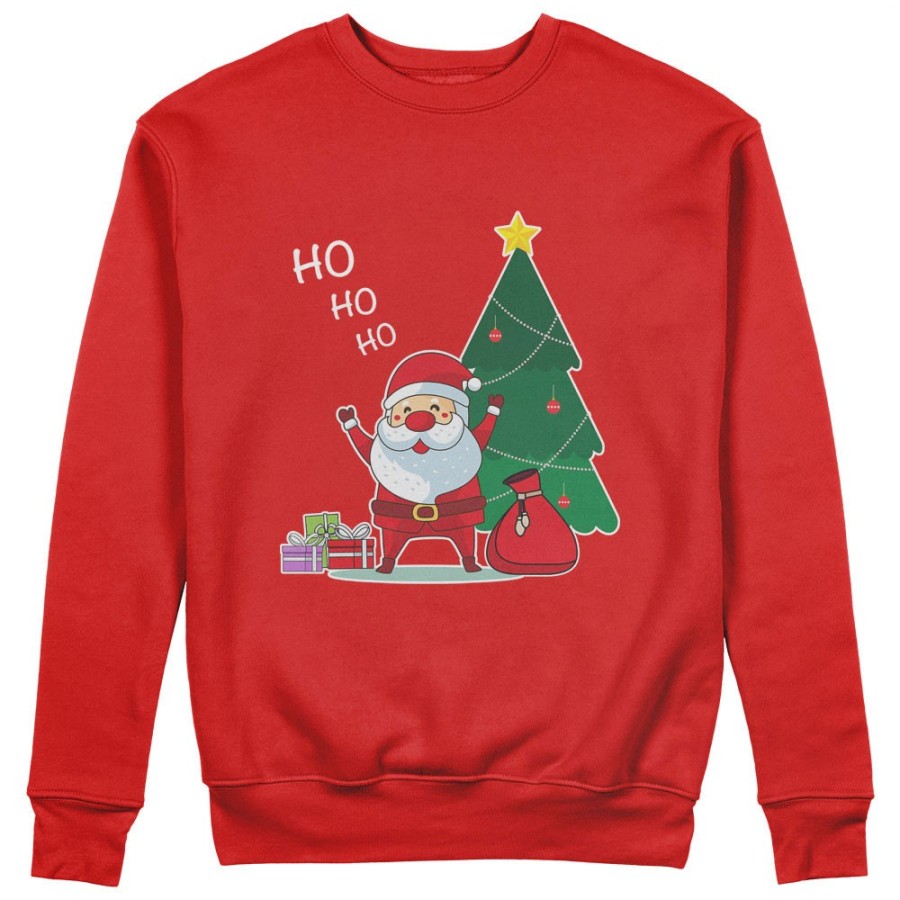Felpa donna personalizzabile con nome ho ho ho babbo natale con i regali Natale