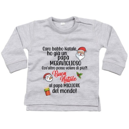 Felpa neonato personalizzabile con nome caro babbo natale...
