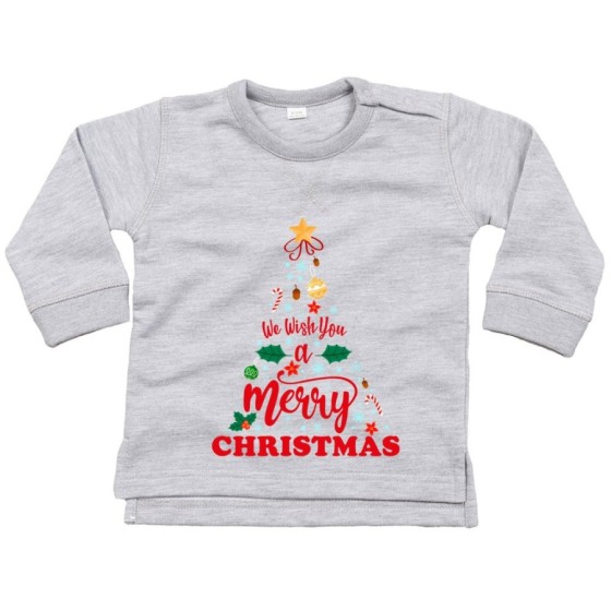 Felpa neonato personalizzabile con nome we wish you a merry christmas Natale