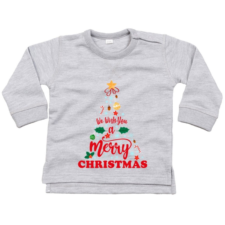 Felpa neonato personalizzabile con nome we wish you a merry christmas Natale
