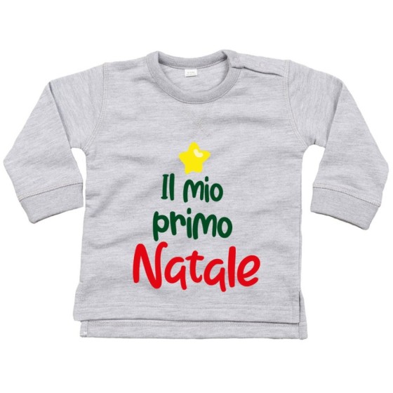 Felpa neonato personalizzabile con nome il mio primo natale a forma di albero Natale