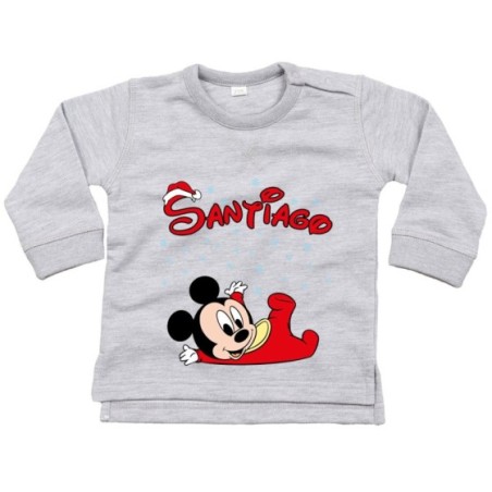 Felpa neonato personalizzata con nome baby topolino tra...