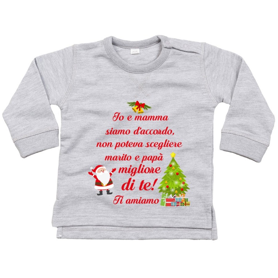 Felpa neonato mamma non poteva scegliere papà migliore di te natale Natale