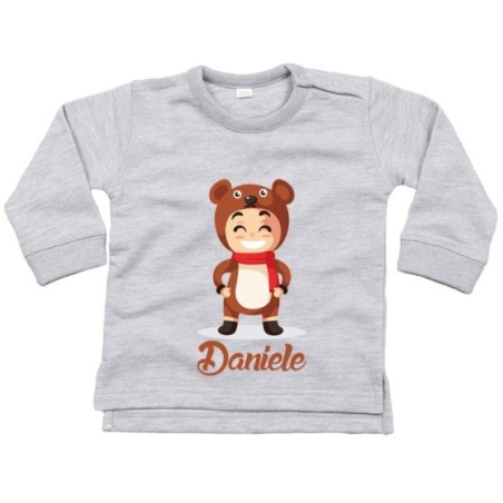 Felpa neonato personalizzata con nome baby orso