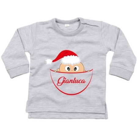 Felpa neonato personalizzata con nome bimbo con cappello...