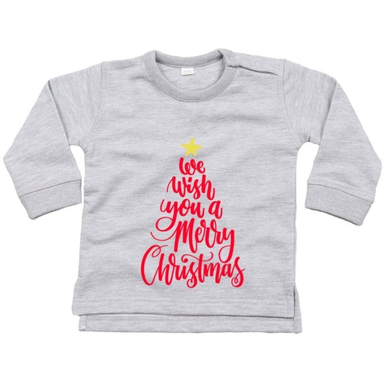 Felpa neonato we wish you a merry christmas Natale