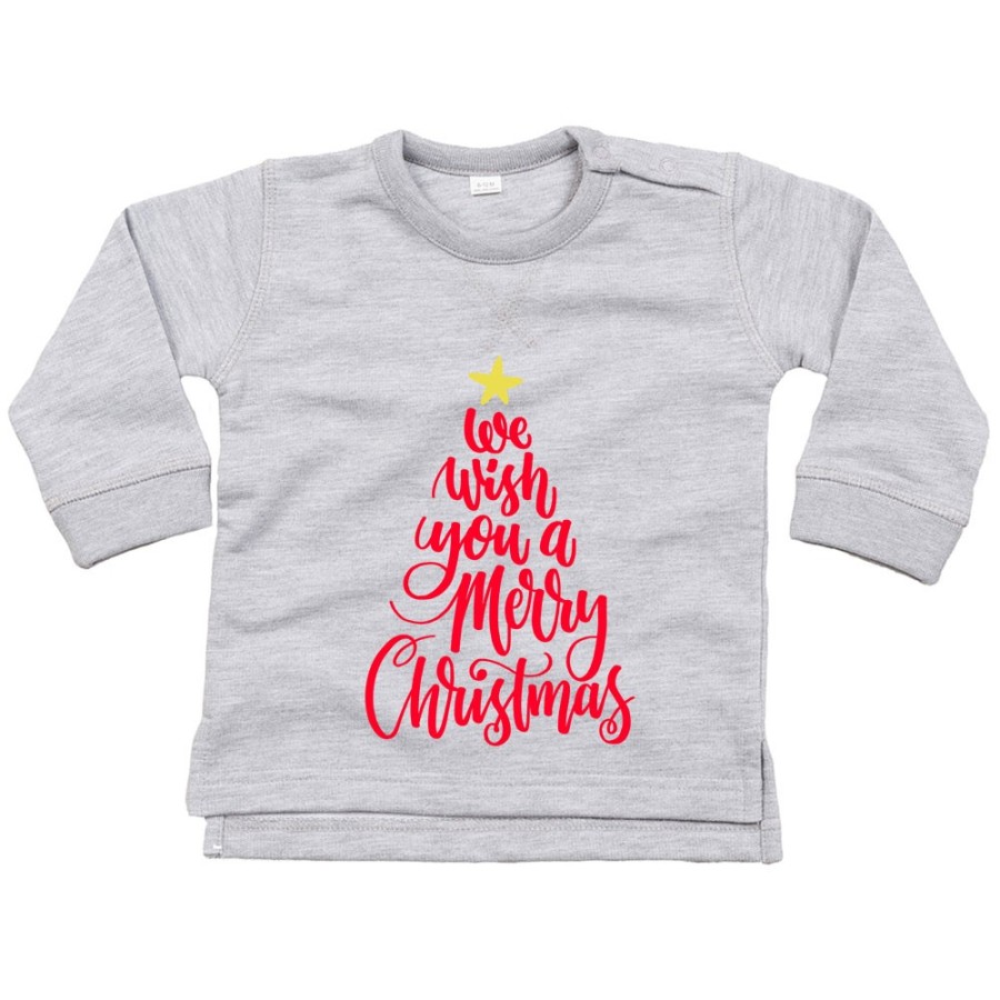 Felpa neonato we wish you a merry christmas Natale