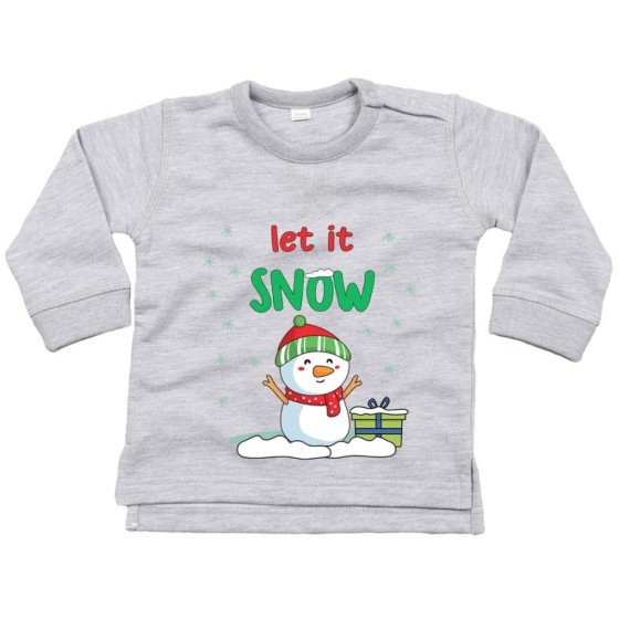 Felpa neonato let it snow Natale