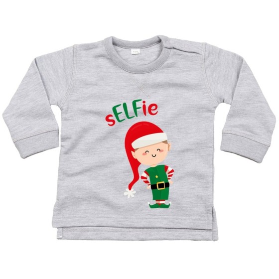 Felpa neonato personalizzabile con nome selfie Natale